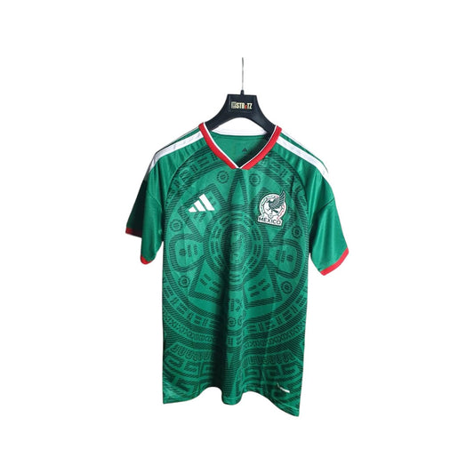 Green sports jersey with a logo on a white background